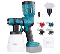 Adisipsoarin Pulvérisateur de peinture 18 V haute vitesse pour batterie Makita 18 V LXT, 2 récipients, facile à nettoyer, pour peinture de maison, meubles (batterie non incluse)