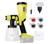 Adisipsoarin Pulvérisateur de peinture 18 V haute vitesse pour batterie Ryobi 18 V, 2 récipients, facile à nettoyer, pour peinture de maison, meubles (piles non incluses)