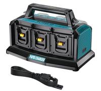 Adisipsoarin Super chargeur pour batterie Makita 18 V lxt, station de charge rapide simultanée à 6 compartiments, compatible avec batterie Li-ion Malita 18 V et chargeurs outils DC18SF