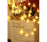 Adispotg Guirlande lumineuse, 20ft 40 LED Guirlande Guinguette, 2 modes d'éclairage, Decoractive pour chambre à coucher, Terrasse, mariage, fête, anniversaire (Star)