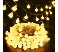 Adispotg Guirlande lumineuse, 20ft 40 LED Guirlande Guinguette, 2 modes d'éclairage, Decoractive pour chambre à coucher, Terrasse, mariage, fête, anniversaire (Warm Globe)