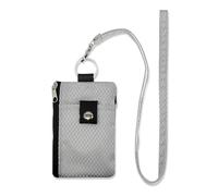 AdiStylinno Petit portefeuille minimaliste avec blocage RFID, étui étanche à fermeture éclair avec fenêtre pour carte d'identité et cordon pour homme et femme, gris, Classique