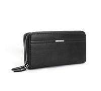 AdiStylinno Portefeuille long en cuir synthétique pour homme avec plusieurs emplacements pour cartes, grande capacité et fermeture éclair, noir, 20x 12 x 4.5 cm / 7.87 x 4.72 x 1.77 inches, Classique