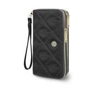 AdiStylinno Portefeuille pour femme, portefeuille en cuir à double fermeture éclair, grande capacité avec porte-cartes et poche zippée, noir, 19.2 x 9.8 x 4.5 cm / 7.56 x 3.86 x 1.77 in, Moderne