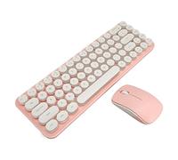 ADITAM Combo Clavier et Souris sans Fil, Connexion sans Fil 2,4 G, Mini Ensemble de Souris Clavier Portable, Design rétro de Machine à écrire, 68 Touches, Souris silencieuse, pour Bureau à Domicile