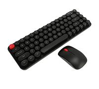 ADITAM Combo Clavier et Souris sans Fil, Connexion sans Fil 2,4 G, Mini Ensemble de Souris Clavier Portable, Design rétro de Machine à écrire, 68 Touches, Souris silencieuse, pour Bureau à Domicile
