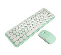 ADITAM Combo Clavier et Souris sans Fil, Connexion sans Fil 2,4 G, Mini Ensemble de Souris Clavier Portable, Design rétro de Machine à écrire, 68 Touches, Souris silencieuse, pour Bureau à Domicile