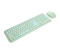 ADITAM Combos Clavier Souris sans Fil, 110 Touches Souris Clavier de Jeu, Plug and Play, avec Touches Multimédia, pour Accessoire d'Ordinateur Domestique de Bureau (Vert) Double The Comfort