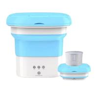 ADITAM Mini Machine à Laver, Machine à Laver Pliable Portable et Sèche-linge Combo Compact, avec Panier de Vidange pour Chaussettes Sous-vêtements Vêtements de bébé Camping,Bleu Double the comfort