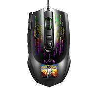 ADITAM Souris de Jeu avec éclairage RVB Polychrome, Souris réglable à 6 Vitesses DPI, Souris d'ordinateur pour Jeu Esports, Souris Pilote multilingue pour Bureau à Domicile Double The Comfort