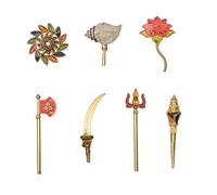 Aditri Creation Brass God Accessories Shiv mahadev Durga Pooja/Puja Trident for Protection and Worship for Indian Traditional Pooja Mandir Temple Décor for Decoration I Golden I 4 inch