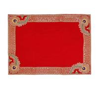 Aditri Creation Decorative Mat Aasan Velvet Pooja Decorative Cloth (Size:-24 inches X 17 inches) for Multipurpose Indian Traditional Ethnic Festival Pooja Decorations Puja Item Articles Laxmi (Red)