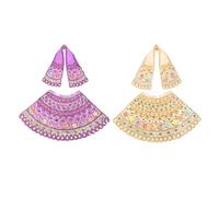 Aditri Creation Lot de 2 robes décoratives Laxmi Durga Devi MATA Poshak Vastra en tissu traditionnel indien lehanga Chunari PUJA pour statue d'idole pour festival, temple navratri (taille : 10,2 cm