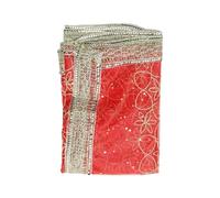 Aditri Creation Red Decorative Netted Cloth Pooja Chunari (Size :- 40 inches x 20 inches) Chunni Puja Festival New Year Decoration Chunr MATA Ki Chunri for Statue Chowki Aasan Mat Posters Frame