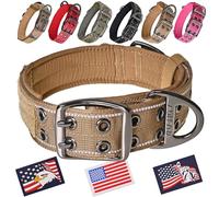 ADITYNA Collier pour Chien Robuste avec poignée - Collier épais pour Chiens de Grande Taille - Large, réfléchissant, Tactique, rembourré en néoprène Doux - Collier Parfait pour Le Dressage, la Marche