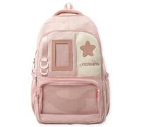 Adius Sac à Dos Ita Bag, Sac à Dos Kawaii pour L'école Filles, avec Fenêtres Transparentes, Sacs D'école Y2K, pour Femmes, Voyages, Études ou Travail (Rose)