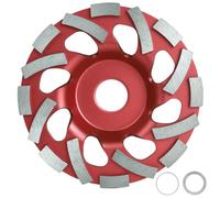 Adiwo 125 x 22.23 mm Disque Meule Diamant, Meule Boisseau Diamantée, Double Rangée Disque Abrasif Diamanté, Disques Diamant Meuler pour Béton, Marbre, Granit, Pierre, Maçonnerie (Rouge)