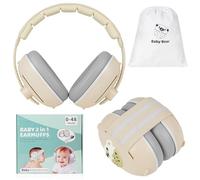 Adiwo 2 en 1 Casque Anti Bruit Bébé, Casque Avion Bebe, Jusqu'à 25 dB, Protection Auditive pour Enfant Jusqu'à 36 Mois, Améliore le Sommeil, Ajustable et Confortable, pour Concerts, Avions