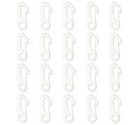 Adiwo 20PCS Clip de Fixation du Mât, Crochets pour Drapeau, Kit de Mât de Drapeau pour Vêtements, Jardin, Extérieur, Camping, Voile, Trousseau de Clés(Blanc)