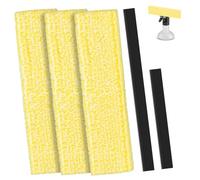 Adiwo 3 Bonnettes Microfibre pour Kärcher, Lingette Remplacement Nettoyeurs de Vitres, 2 Pièces Caoutchouc Raclette Vitre 17cm+28cm Remplacement pour Karcher WV2 WV5 WV6