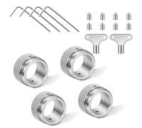 Adiwo 4 Pièces Adaptateurs de Thermostat de Radiateur, M30 x 1.5 Adaptateur Radiateurs, Acier Inoxydable 304 Durable, 4X Clés Hexagonale, 8X Vis, 2X Clés de Purge, pour Soupapes Ra, Rav, Ravl