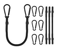 Adiwo 4 Pièces Tendeurs Elastique avec Mousqueton, 30CM Robuste Tendeur Elastique, Tendeur en Caoutchouc avec Mousqueton pour Camping, Tente, Jardin, Bâches, Bagages, Vélo, Voitur et Motos