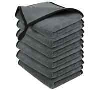 Adiwo 6 PCS Chiffons de Voiture en Microfibre, 500 GSM Chiffon en Microfibres Chiffon Microfibre Séchage Voiture, 30 x 40 cm Super Absorbant Doux Nettoyage Professionnel pour Voitures, Maison, Cuisine