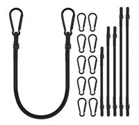 Adiwo 6 Pièces Tendeurs Elastique avec Mousqueton, 30CM/60CM/80CM Robuste Tendeur Elastique, Tendeur en Caoutchouc avec Mousqueton pour Camping, Tente, Jardin, Bâches, Bagages, Vélo, Voitur et Motos