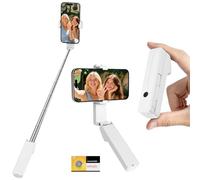 Adiwo 70CM Mini Extensible Perche Selfie, Selfie Smartphone Bluetooth avec Télécommande, Perche à Selfie Rotatif Portable de Poche pour iPhone, Samsung et Android (Blanc)