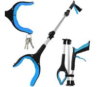 Adiwo 91cm Pliable Pince Ramasse Objet, Pince Telescopique, Pinces Ramasse Dechets, Ramasser Sans se Baisser avec Pointes Magnétiques et Rotatives à 360°, Antidérapant pour Personnes Âgées(Bleu)