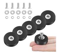 Adiwo Aimants Ronds en Caoutchouc, 5Pcs Ø22mm Socle Magnétique, Aimants Puissants Caoutchoutés Antidérapants, Aimant Puissants Néodyme Extra Forts pour Véhicules, Lampes, Outils de Fixation
