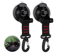 Adiwo Ancre à Ventouse, 2pcs Rouge Puissant Crochets à Ventouse avec Fixation du Crochet d'Arrimage, pour Camping Tentes Voitures Bateaux Accessoire, Capacité de Charge : 15kg