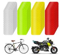 Adiwo Bande Reflechissante Autocollante, 48Pcs Imperméable Bande Reflechissante, Argent Jaune Rouge Vert Réflecteur Haute Visibilité Bande Fluorescente Autocollants de Sécurité(3x8CM)
