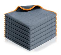 Adiwo Chiffon Magique Microfibre Carbone, 6Pcs Chiffon en Fibre de Carbone sans Trace Absorbant, Professionnel Efficace Chiffon Vitre sans Trace, Réutilisable Microfibre Vitre, Orange, 30 * 30cm