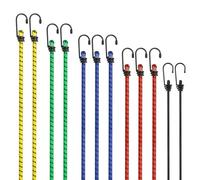 Adiwo Cordes élastiques Tendeur Robuste, 12pcs 5 Dimensions 4 Couleurs Tendeurs élastiques avec Crochets, Bungee Cords pour La Protection des Meubles, Camping Extérieur, Jardin, Charge Portante: 35 kg