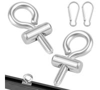 Adiwo Lot de 2 Arrêts de Rail D'auvent avec 2 Mousquetons, M6 Crochets d'Auvent en Acier Inoxydable, Acier Inoxydable Crochet de Fixation Auvent, kit de Blocage d'extrémités pour Caravane