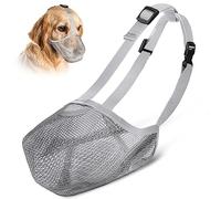 Adiwo Muselière pour Chien, Muselière avec Bretelles Réglables, Recouvert de Maille Souple en PVC, Sûres et Respirantes, Empêchent Prévient L'aboiement, D'ingérer des débris et Mordre Un étranger（XL）