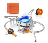 Adiwo Réchaud de Camping à Gaz, 3500W Portable Brûleur Camping Pliable avec Bouton d'Allumage, Poids Léger Tête Unique Coupe-vent Puissance de Feu Réglabl, pour Camping/Randonnée/Pique-Nique/Extérieur