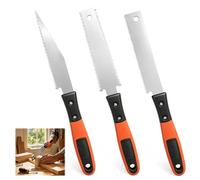 Adiwo Scie fine à main japonaise à progressif Set 3 Pièces, scie bois à double tranchant professional légère, Scie À Main À Tirer, Pour Bois, Plastique et Stratifiés Trimming Pruning