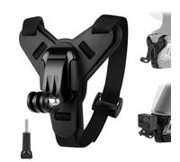 Adiwo Support de Casque de Moto Menton, Moto Fixation du Menton Silicone Antidérapant avec Support à Crochet J pour GoPro Hero 13 12 11 10 9 8 7 Max Mini/Insta360 X5 X4/DJI OSMO Action 5 Pro 4 3