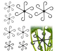 Adiwo Supports Tiges Plantes, 8pcs 4 Tailles Attache Plante Grimpante, Supports de Plantes pour Stabilisation et Soutien des Feuilles, Intérieur Vert Clips de Fixation pour Plantes Grimpantes（Noir）