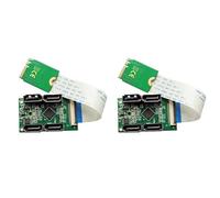 Adiythbm Adaptateur M.2 WiFi vers 4 connecteurs d'extension SATA 3.0 | Convient pour les emplacements WiFi M.2 NGFF ; lot de 2 ; variation de couleur de 1 à 3 cm en raison des différences de lots.