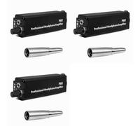 Adiythbm Amplificateur de casque compact XLR à volume PM1 en aluminium de | Kit de trois unités avec interface XLR vers 3,5 mm, boîtier en aluminium et contrôle du volume intégré ; pas d'alimentation