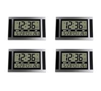Adiythbm Horloge murale numérique avec réglage automatique de l'heure, de | Design compact de 25 x 15,5 x 2,3 cm pour étagères ou murs, alimenté par piles avec affichage automatique de l'heure et de la