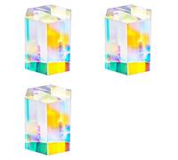 Adiythbm Lot de 3 prismes optiques RVB de 3 cm pour salle de classe | Le prisme en cristal sert également d'aide pédagogique et d'accessoires de photographie, se transformant en dispersion