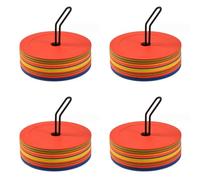 Adiythbm Lot de 40 cônes de football pour exercices d'agilité Multicolore | Les disques souples résistent aux déchirures ; disques de marquage de 15,2 cm avec quatre supports pour des exercices rapides