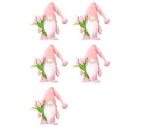 Adiythbm Lot de 5 décorations d'intérieur en forme de tulipe en peluche | Ensemble de nains nains nains de cinq pièces pour la décoration intérieure, parfait sur les bureaux, les étagères ou les