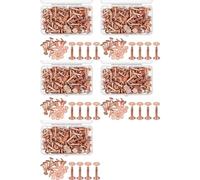 Adiythbm Lot de 500 rivets et rondelles en cuivre pour artisanat du cuir | Matériau : cuivre ; taille : 19 x 12 x 4 mm ; 500 ensembles de rivets avec rondelles de bavure pour bricolage et réparation.