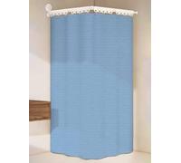 Adjuble - Imperméable - Design gaufré pliable, montage d'angle sans perçage, peu encombrant et lavable, bleu, 95 cm, parfait pour les petites salles de bains