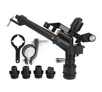 Adjustable 360 Degree Rotating Sprinkler | Farm Irrigation Tool for Lawns/Orchards | 1.5in to 1in Female Thread with Adapter | Sturdy Plastic